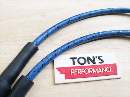 Cloth Braided Plug Wires Harley Sportster 1986 - 2003 / PAIR OF REPLACEMENT OEM LENGTH WIRES