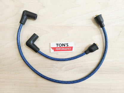 Cloth Braided Plug Wires Harley Dyna Softail 1991 - 1998 / PAIR OF REPLACEMENT OEM LENGTH WIRES