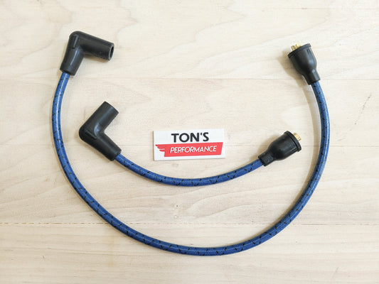 Cloth Braided Plug Wires Harley Dyna Softail 1991 - 1998 / PAIR OF REPLACEMENT OEM LENGTH WIRES