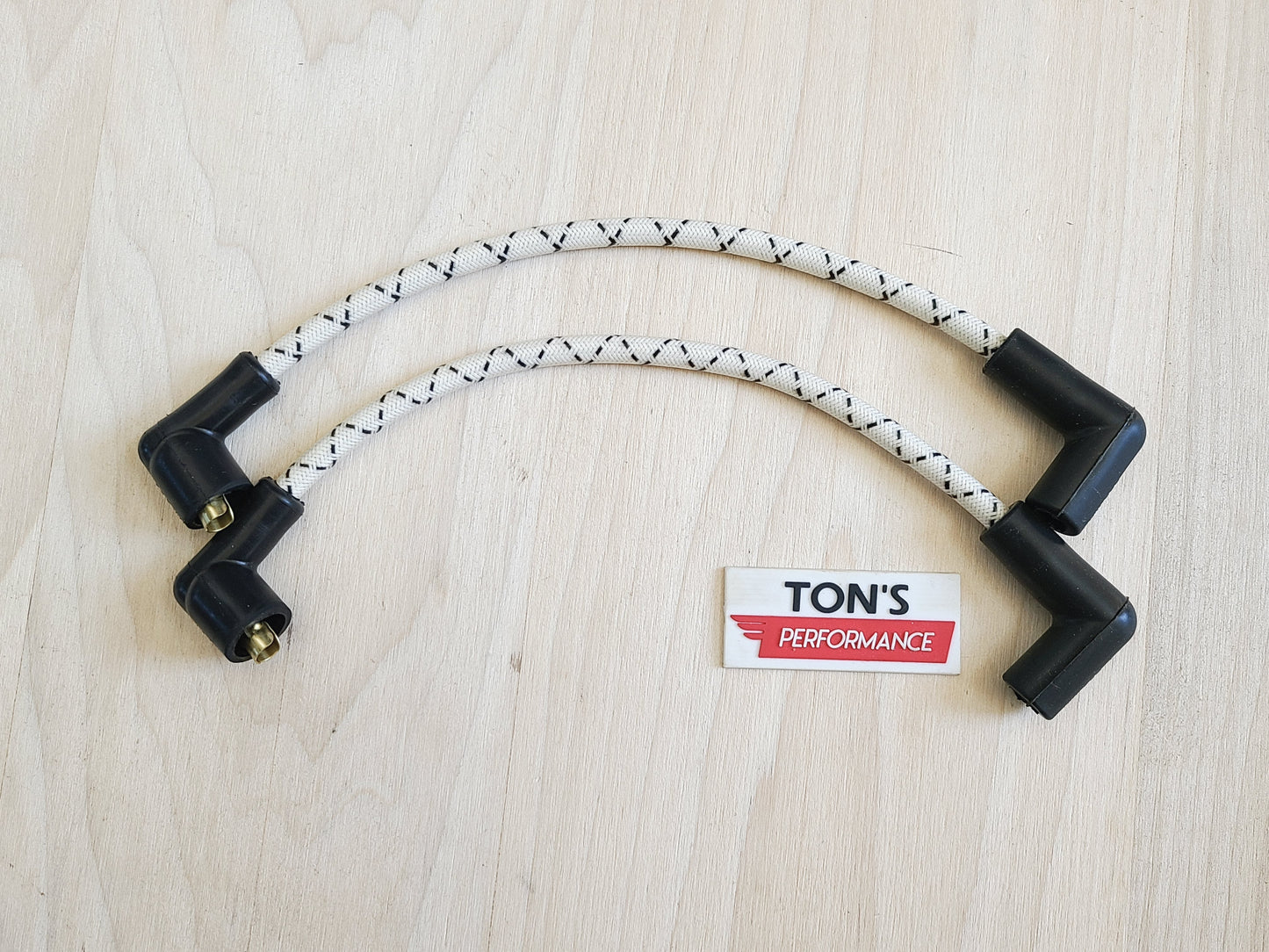 Cloth Braided Plug Wires Harley FXR 1982+ / PAIR OF REPLACEMENT OEM LENGTH WIRES