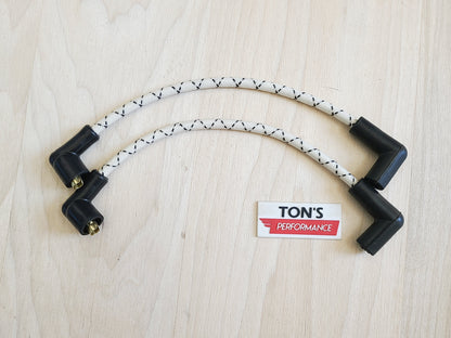 Cloth Braided Plug Wires Harley FXR 1982+ / PAIR OF REPLACEMENT OEM LENGTH WIRES