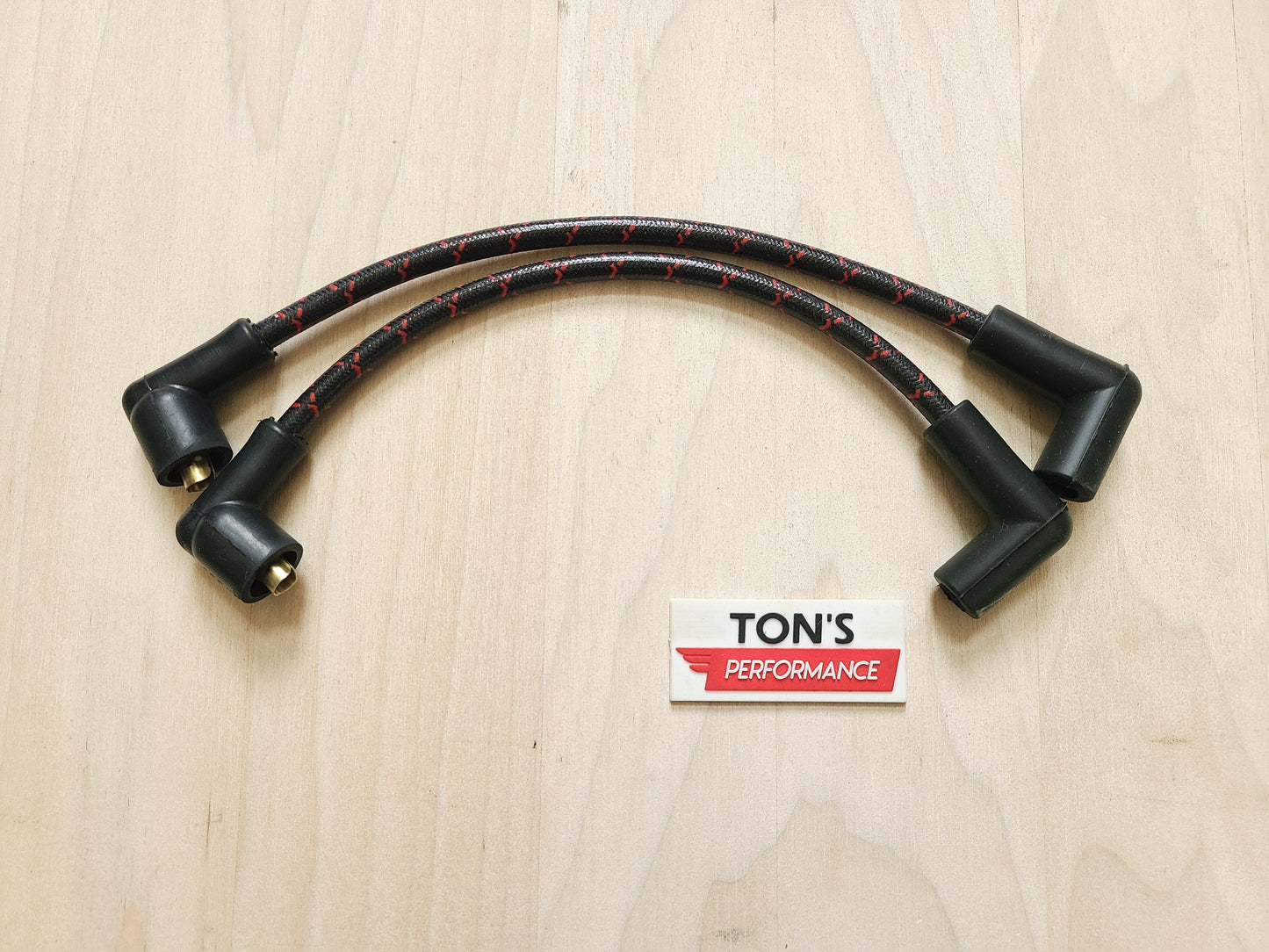 Cloth Braided Plug Wires Harley FXR 1982+ / PAIR OF REPLACEMENT OEM LENGTH WIRES