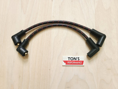 Cloth Braided Plug Wires Harley FXR 1982+ / PAIR OF REPLACEMENT OEM LENGTH WIRES