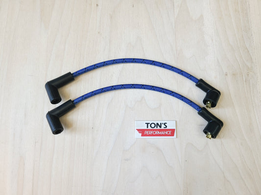 Cloth Braided Plug Wires Harley FXR 1982+ / PAIR OF REPLACEMENT OEM LENGTH WIRES