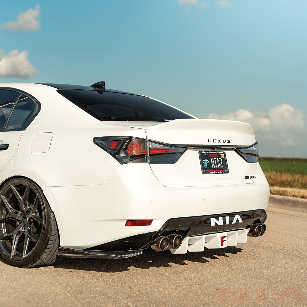 Lexus GS-F  NIA Rear Diffuser Bumper Extension 2016-2020 in ABS or Carbon Fiber