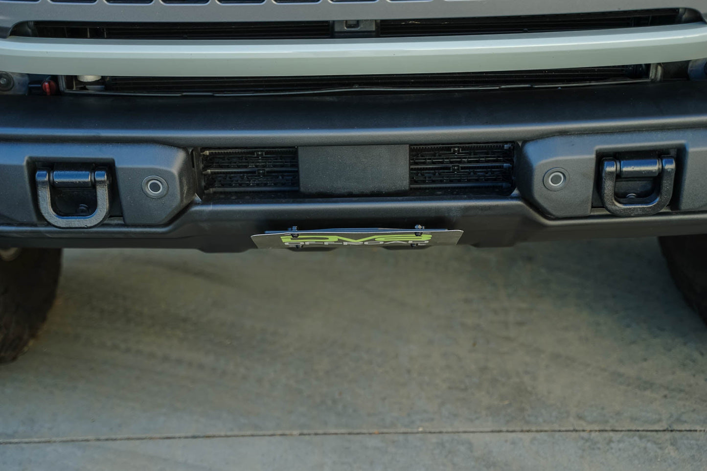 Visibility of the Capable Bumper Slanted Front License Plate Mount for the 2021-2023 Ford Bronco