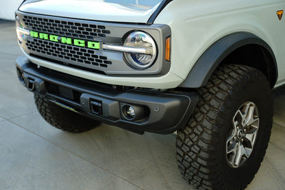 Capable Bumper Slanted Front License Plate Mount for the 2021-2023 Ford Bronco flush with bumper angle