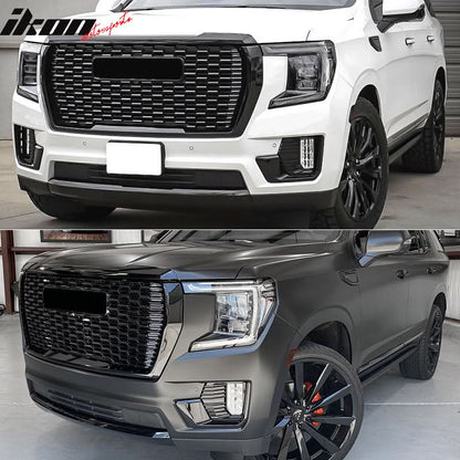 2021-2023 GMC Yukon XL Denali Style Gloss Front Grille with Hood Guard