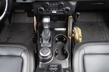 Top View of the Center Console Molle Panels for the 2021-2024 Ford Bronco