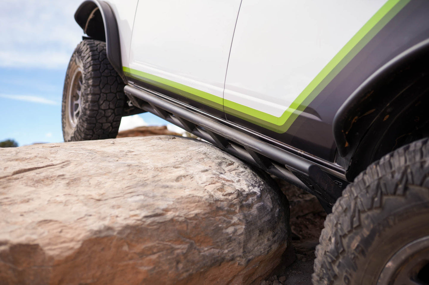 2021-2024 Ford Bronco FS-15 4-Door Rock Sliders V2 on the trail