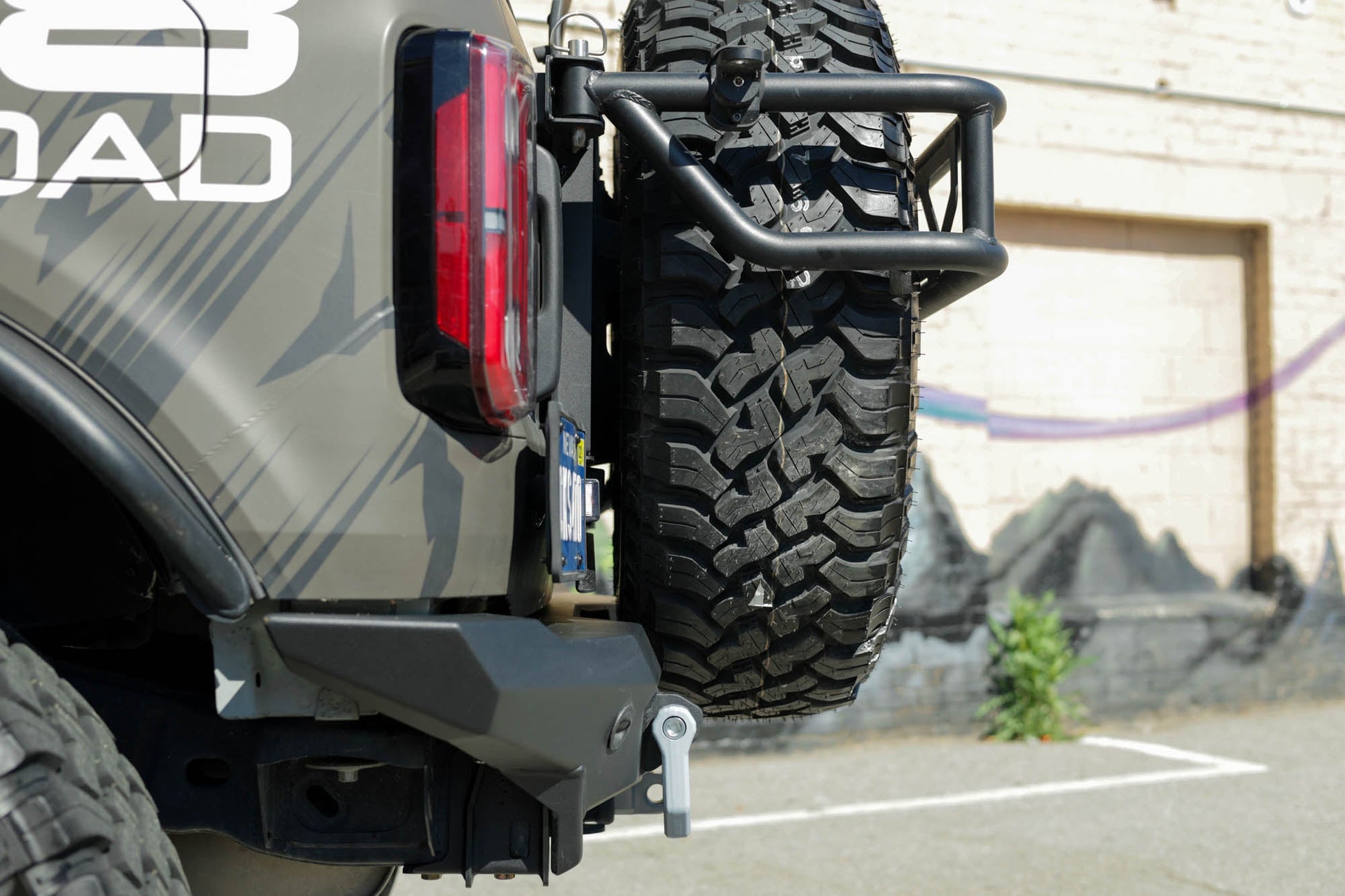 Spec Series Rear Bumper for the 2021-2024 Ford Bronco, side profile with tire carrier