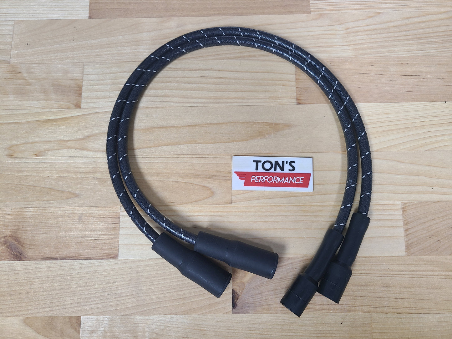 Cloth Braided Plug Wires Harley Sportster 2004 - 2006 / PAIR OF REPLACEMENT OEM LENGTH WIRES