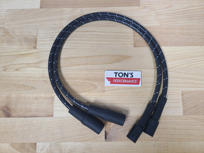 Cloth Braided Plug Wires Harley Sportster 2004 - 2006 / PAIR OF REPLACEMENT OEM LENGTH WIRES