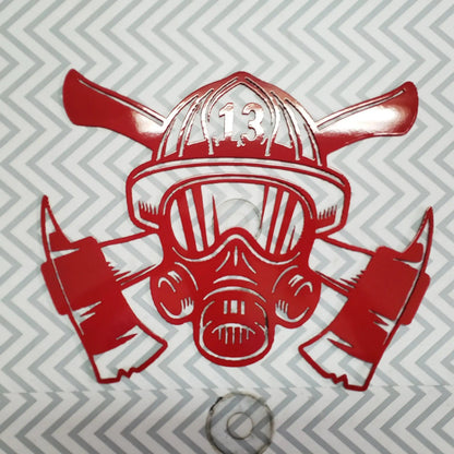 Custom Fireman Wall Art with Axe – Personalized Station Number – Firefighter Metal Plaque Memorial – Hero Gift