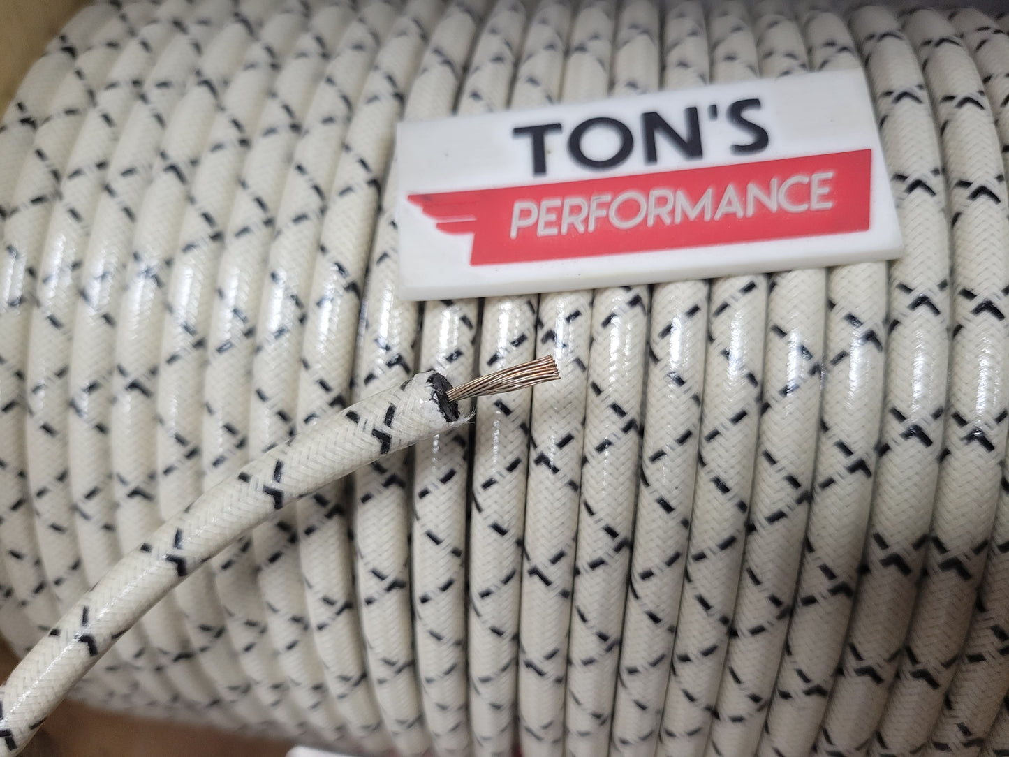 7mm Copper Core Cloth Braided Spark Plug Wire [Sold By The Foot]