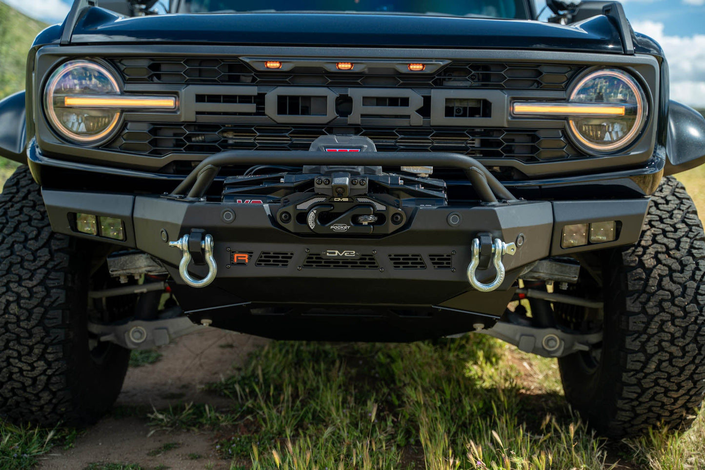 Center View of the Spec Series Winch Front Bumper for the 2021-2024 Ford Bronco Raptor