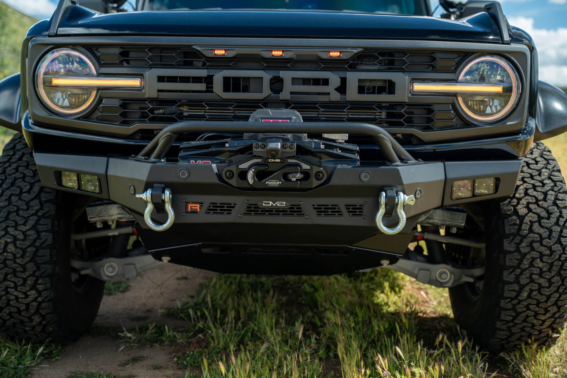 Center View of the Spec Series Winch Front Bumper for the 2021-2024 Ford Bronco Raptor