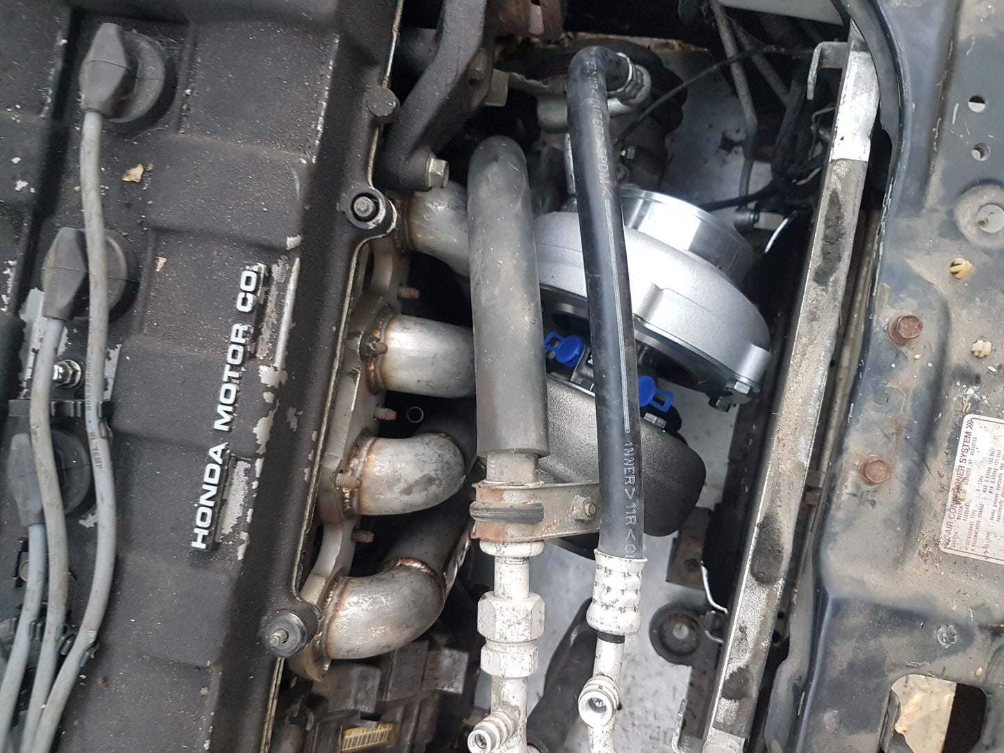 B Series AC Friendly Top Mount A/C Compatible T3 Turbo Manifold b16 b17 b18 b20 b18c