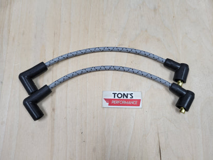 Cloth Braided Plug Wires Harley FXR 1982+ / PAIR OF REPLACEMENT OEM LENGTH WIRES