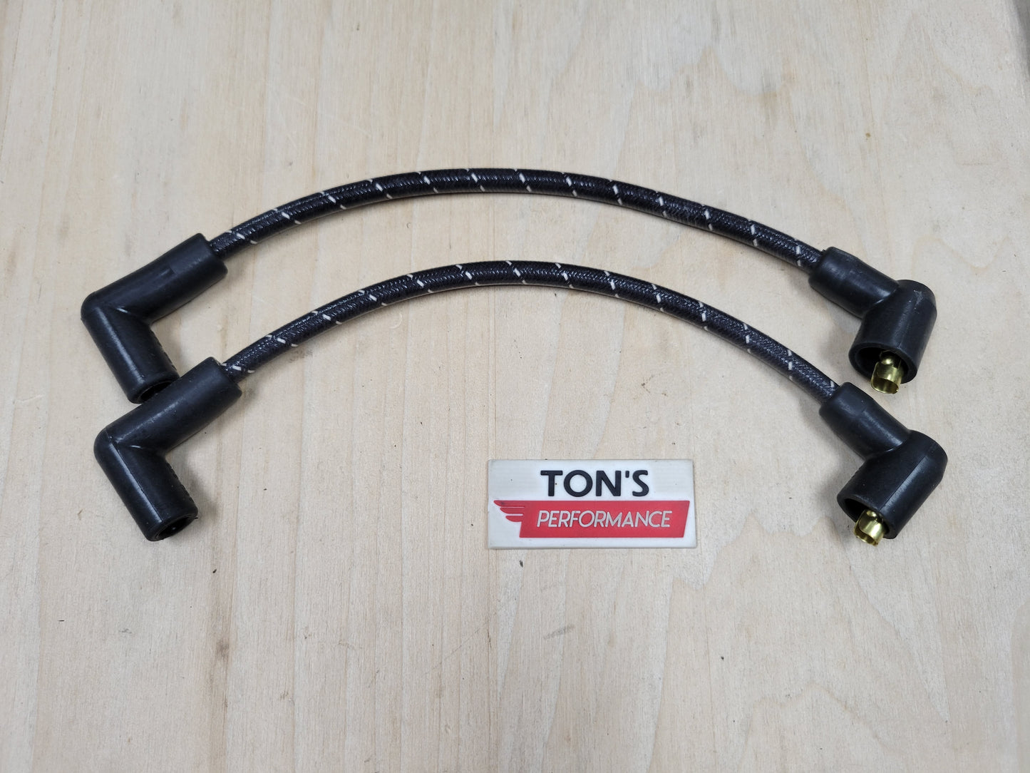 Cloth Braided Plug Wires Harley FXR 1982+ / PAIR OF REPLACEMENT OEM LENGTH WIRES