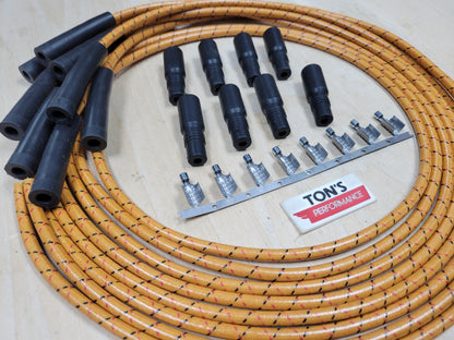 Vintage Cloth Braided Spark Plug Wires LSX LS1 LS LT SWAP Unassembled wire kit