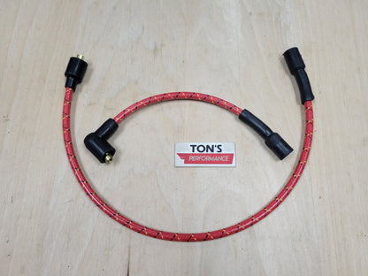 Cloth Braided Plug Wires Harley Sportster 1986 - 2003 / PAIR OF REPLACEMENT OEM LENGTH WIRES