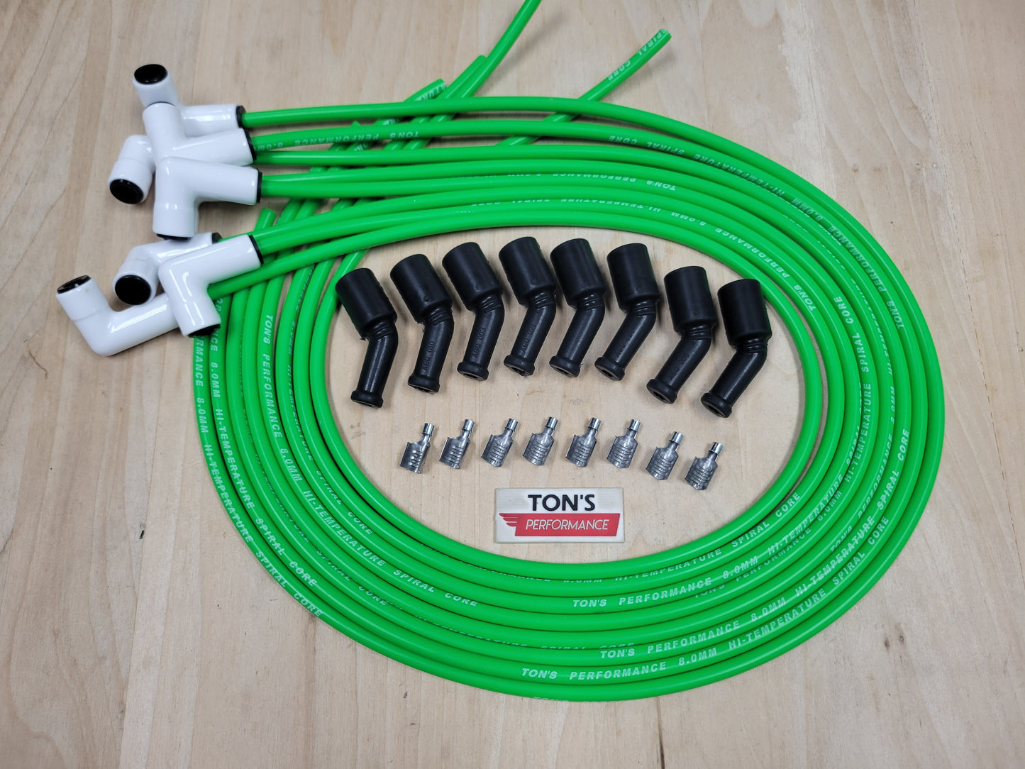 Ton's Spark Plug Wires White CERAMIC BOOT UNIVERSAL LS / LT Chevy GM 4.8L 5.3L 6.0L