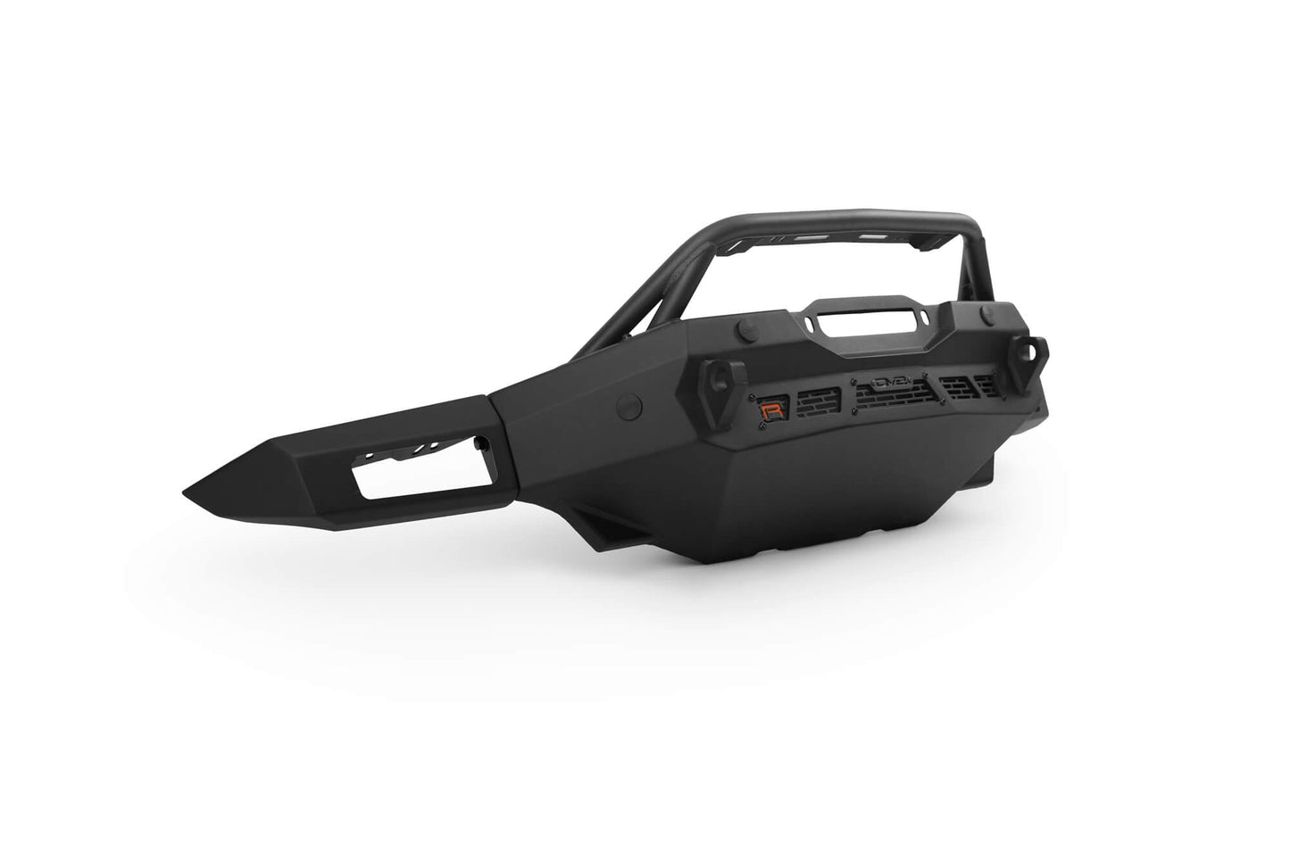 Spec Series Winch Front Bumper for the 2021-2024 Ford Bronco Raptor, studio shot of just the bumper