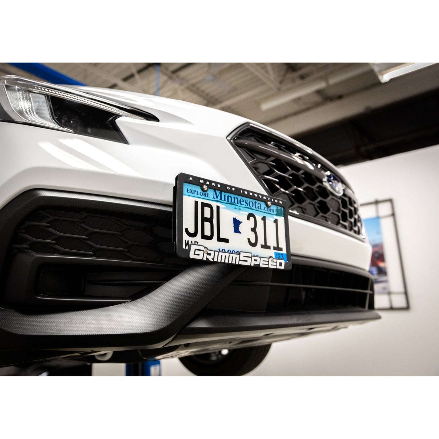 GrimmSpeed License Plate Relocation Kit - 2018+ Subaru WRX, 2018-21 Subaru STI, 2013+ Subaru BRZ, 2017+ Toyota 86 GRM094029