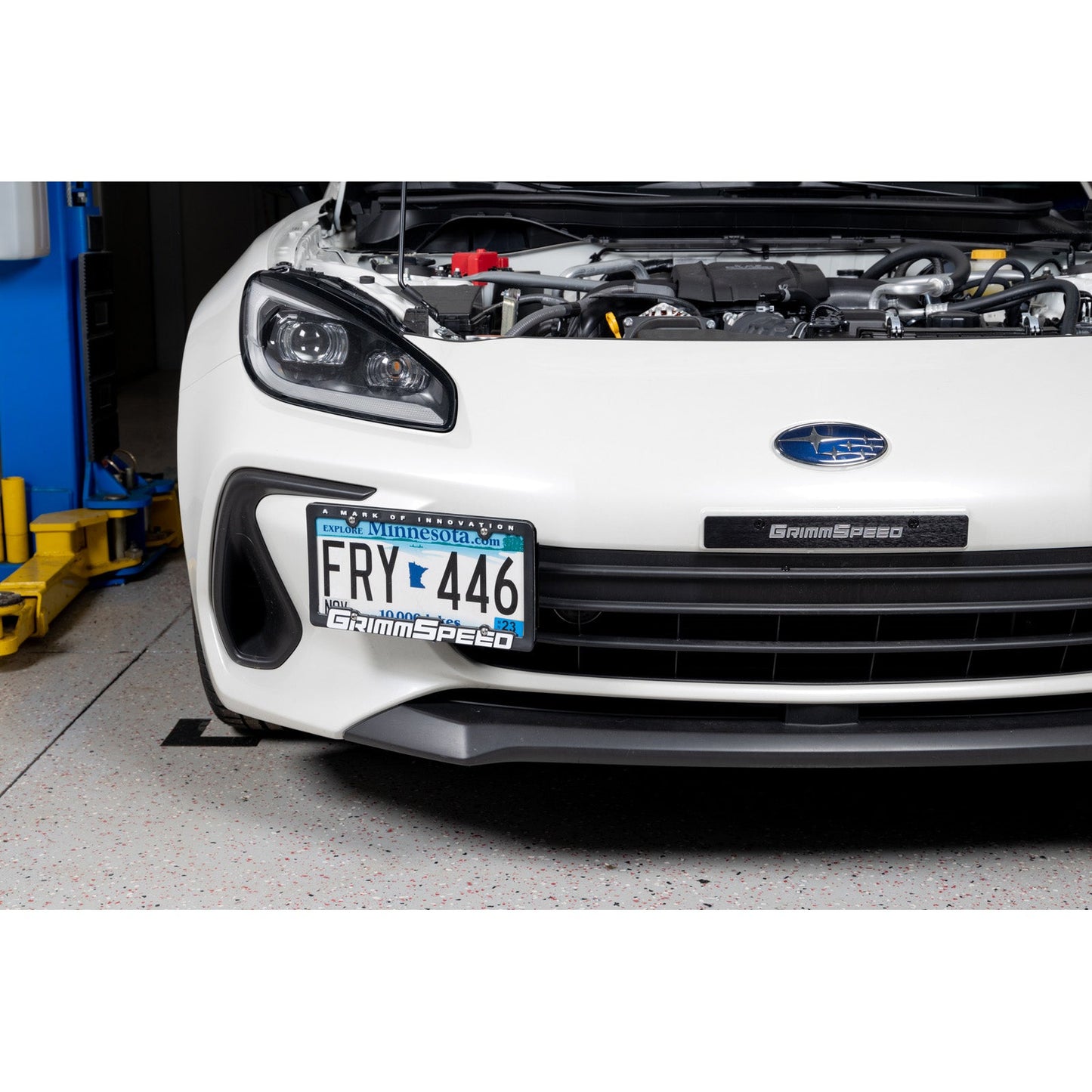 GrimmSpeed License Plate Relocation Kit - 2018+ Subaru WRX, 2018-21 Subaru STI, 2013+ Subaru BRZ, 2017+ Toyota 86 GRM094029
