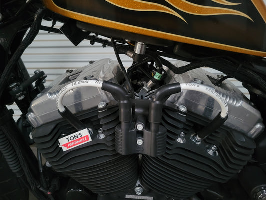 10mm Silicone Plug Wires Harley Sportster 2007+ / PAIR OF SHORT WIRES FOR RELOCATED COIL