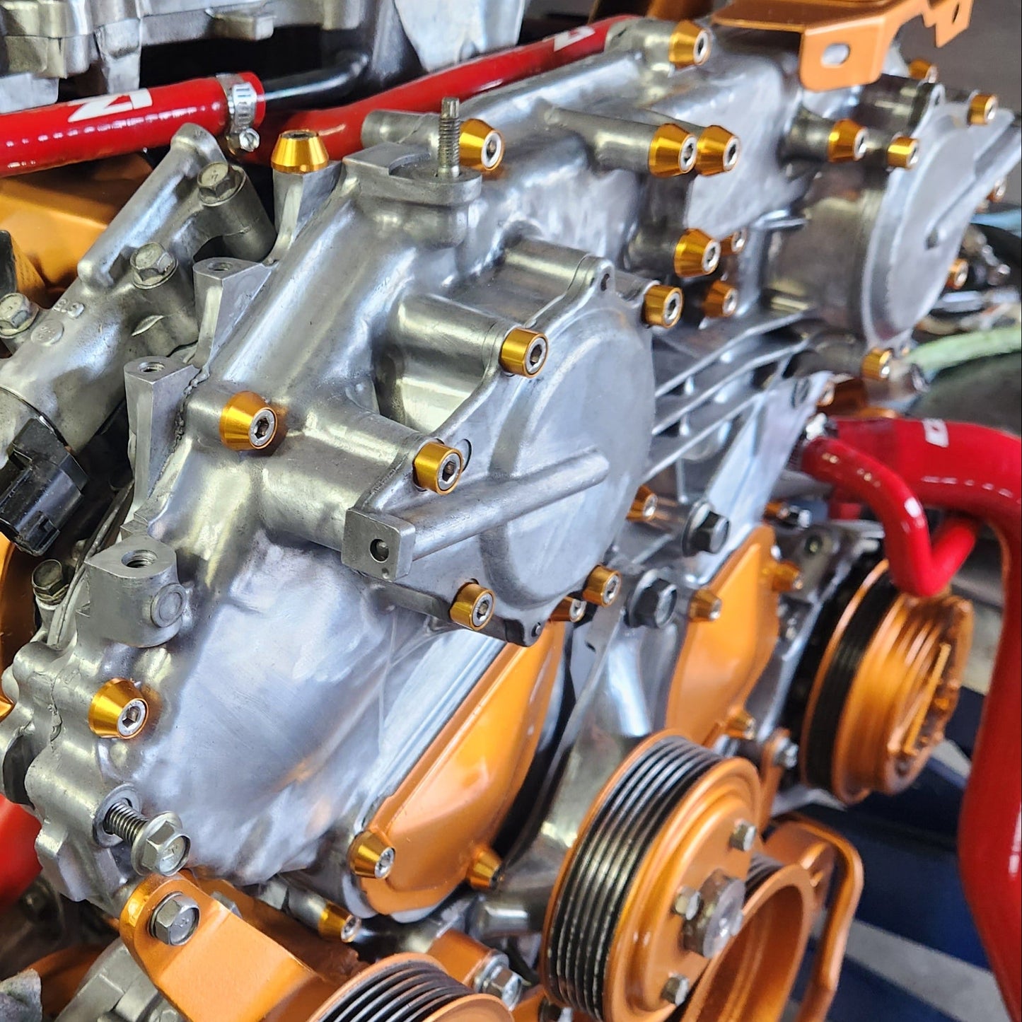 ZSPEC VQ35DE Front-Engine Covers Fastener Kit, CAM/Water Pump/Tensioner, Stainless & Billet