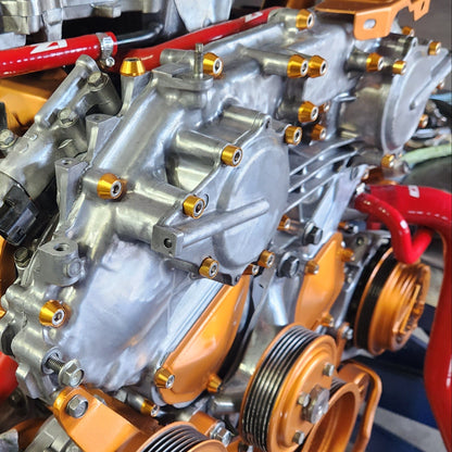 ZSPEC VQ35DE Front-Engine Covers Fastener Kit, CAM/Water Pump/Tensioner, Stainless & Billet