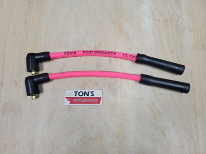 Ton's 10mm Silicone Plug Wires Harley Sportster 1988 - 2003 / PAIR OF SHORT WIRES FOR RELOCATED COIL
