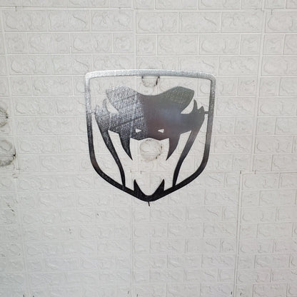 Dodge Viper Logo Steel Wall Art – 14"x14" Modern Mopar Garage Decor