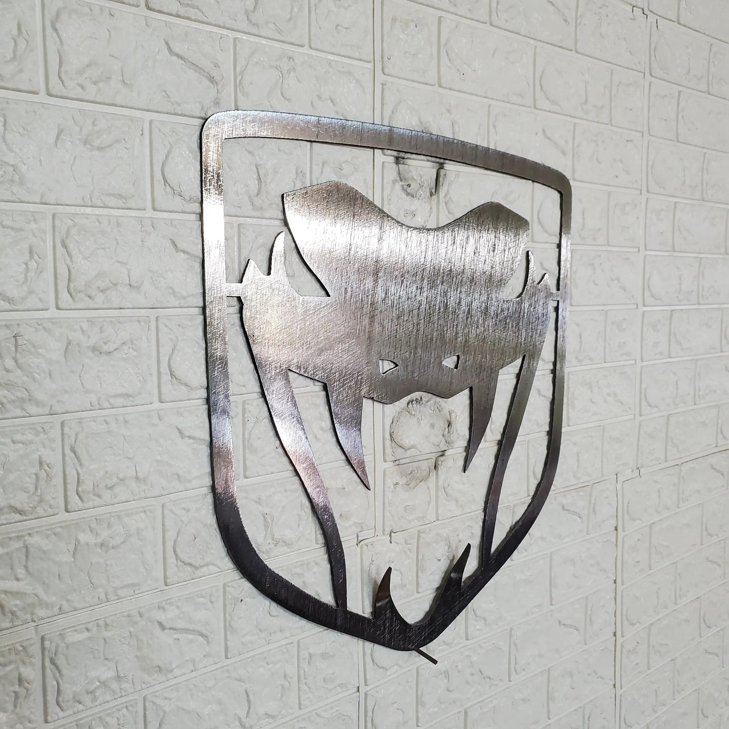 Dodge Viper Logo Steel Wall Art – 14"x14" Modern Mopar Garage Decor