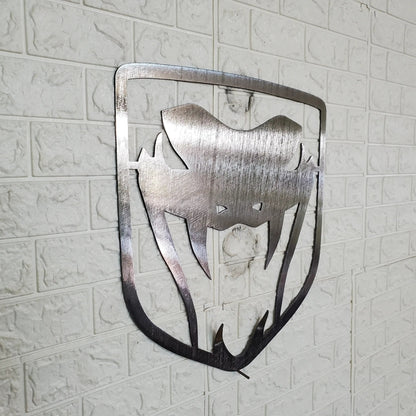 Dodge Viper Logo Steel Wall Art – 14"x14" Modern Mopar Garage Decor