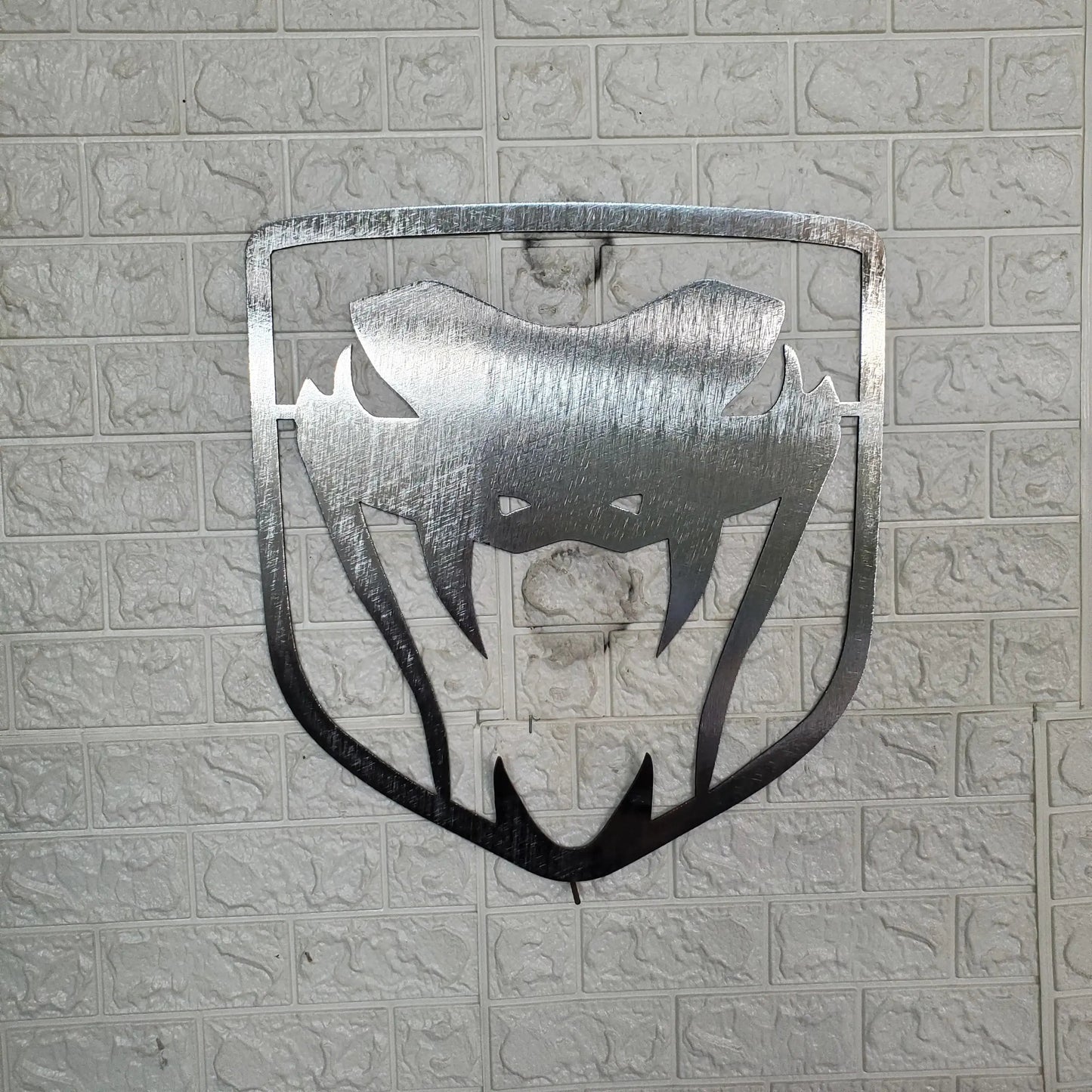 Dodge Viper Logo Steel Wall Art – 14"x14" Modern Mopar Garage Decor