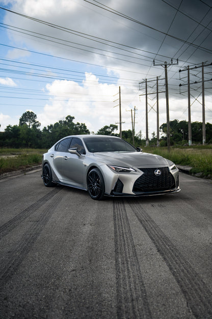 Lexus IS 500 2022-2025 NIA full splitter lip body kit 5pcs (front lip, side skirts, rear apron spats) in ABS or Carbon Fiber