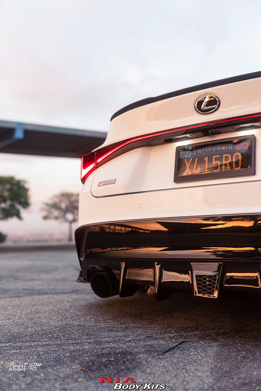 Lexus IS Base Model, F-Sport NIA rear lip bumper extension Diffuser bodykit  2021-2026 in ABS or Carbon Fiber