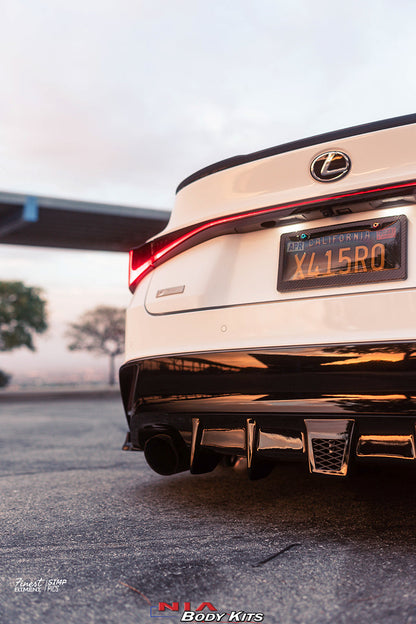 Lexus IS Base Model, F-Sport NIA rear lip bumper extension Diffuser bodykit  2021-2026 in ABS or Carbon Fiber