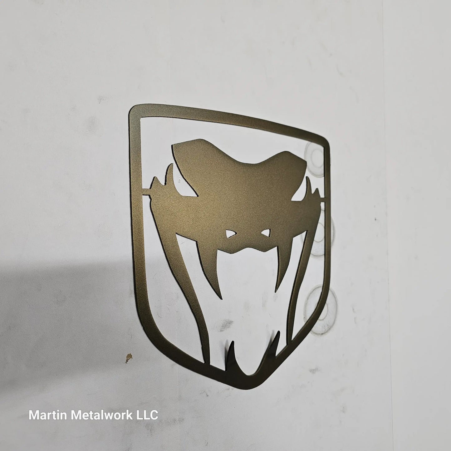 Dodge Viper Logo Steel Wall Art – 14"x14" Modern Mopar Garage Decor