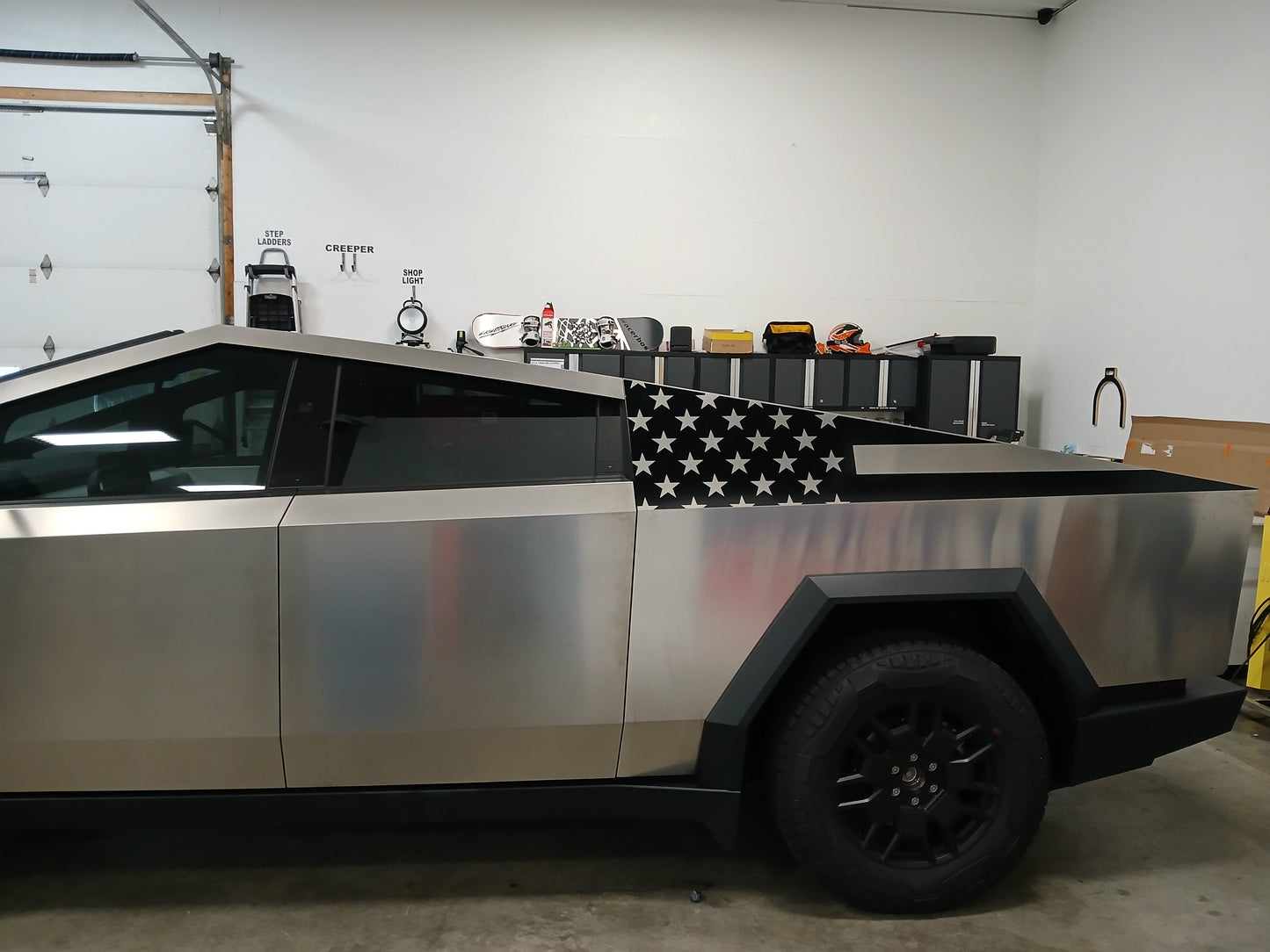 American Flag Bedside Panel Decals For The 2023-2026 Tesla Cybertruck (x2)