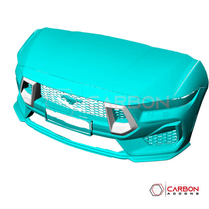 2024+ Ford Mustang S650 GT Carbon Fiber Front Bumper Grille Trim Covers | 2pcs