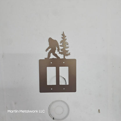 Bigfoot Metal Light Switch Cover – Forest Creature Plate – Powder Coated Steel (Single/Double Gang or Rocker) – Rustic Cabin & Garage Decor