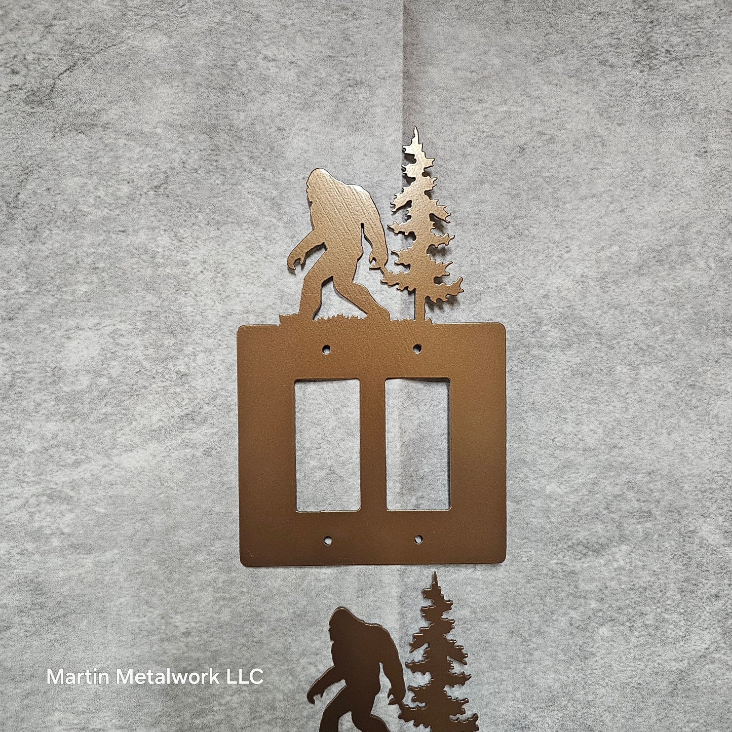 Bigfoot Metal Light Switch Cover – Forest Creature Plate – Powder Coated Steel (Single/Double Gang or Rocker) – Rustic Cabin & Garage Decor