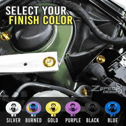 ZSPEC Body Kit Fastener, Titanium Angled-Head Style M6x20mm w/ Rivet Nut, per Each