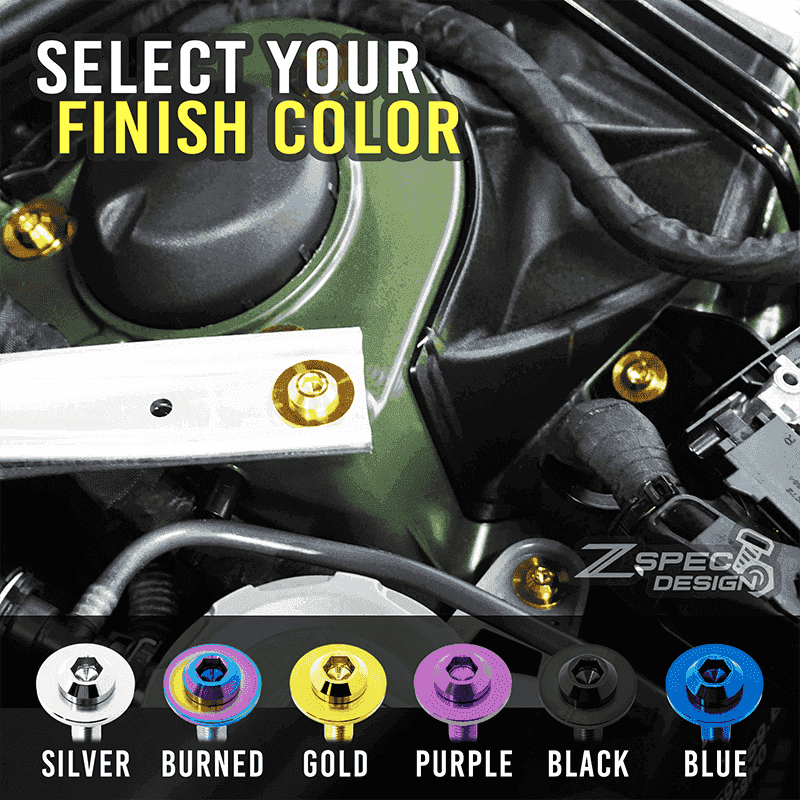 ZSPEC Hood Dress Up Bolts® Fastener Kit for Nissan Z32 300zx, Titanium