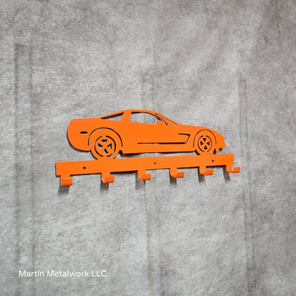 Chevy Corvette Z06 Keychain Rack – Steel Wall Mounted Sports Car Organizer