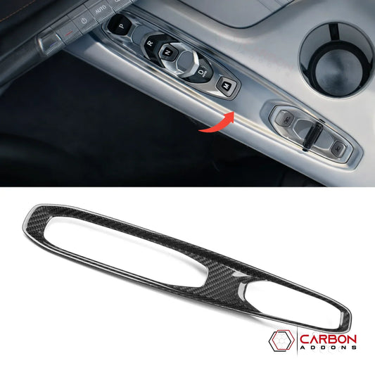 2026+ C8 Corvette Real Carbon Fiber Gear & Mode Selector Trim Cover | Interior Upgrade